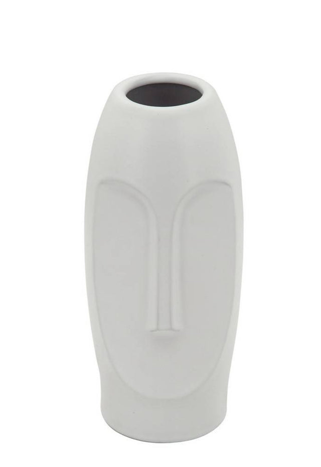 WHITE CERAMIC FACE VASES | VASES