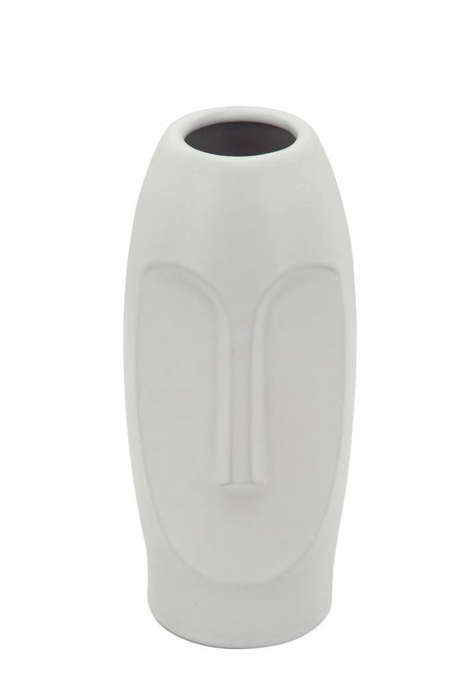 WHITE CERAMIC FACE VASES | VASES