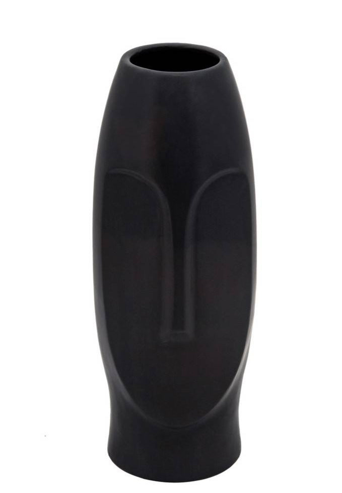 BLACK CERAMIC FACE VASES | VASES