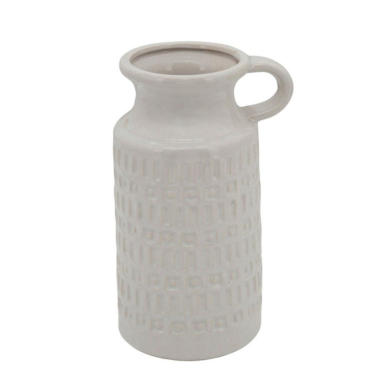 WHITE PITCHER & JAR VASES | VASES