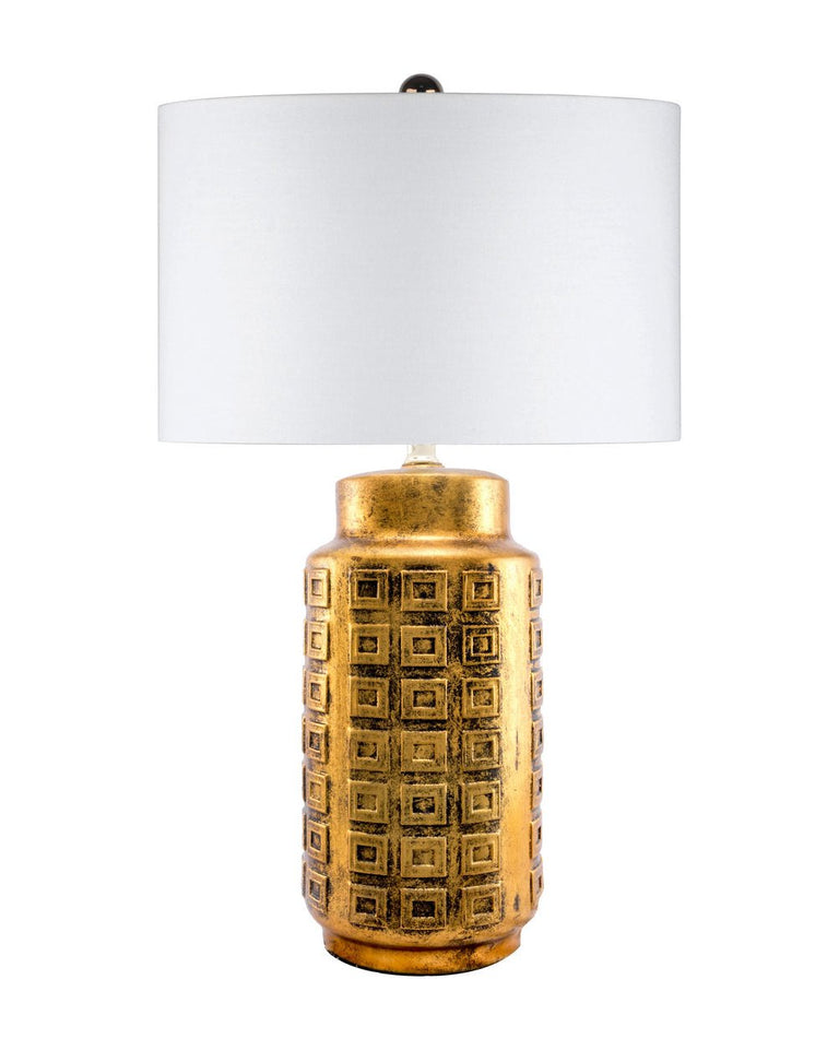 GILE GOLD CERAMIC MID CENTURY TABLE LAMP - 27 | LIGHTING