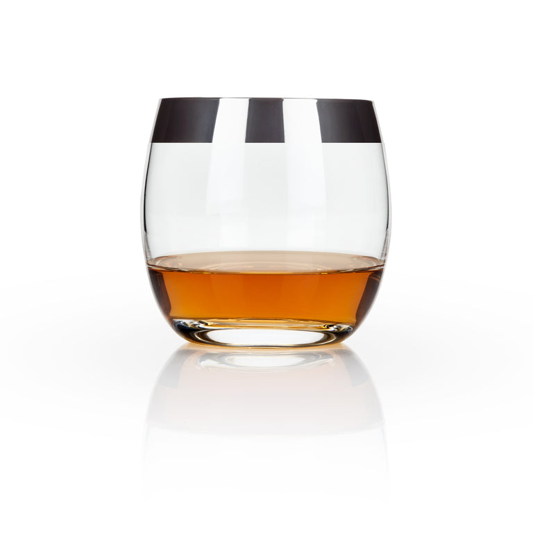 CHROME RIM CRYSTAL TUMBLERS