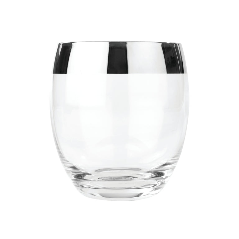 CHROME RIM CRYSTAL TUMBLERS