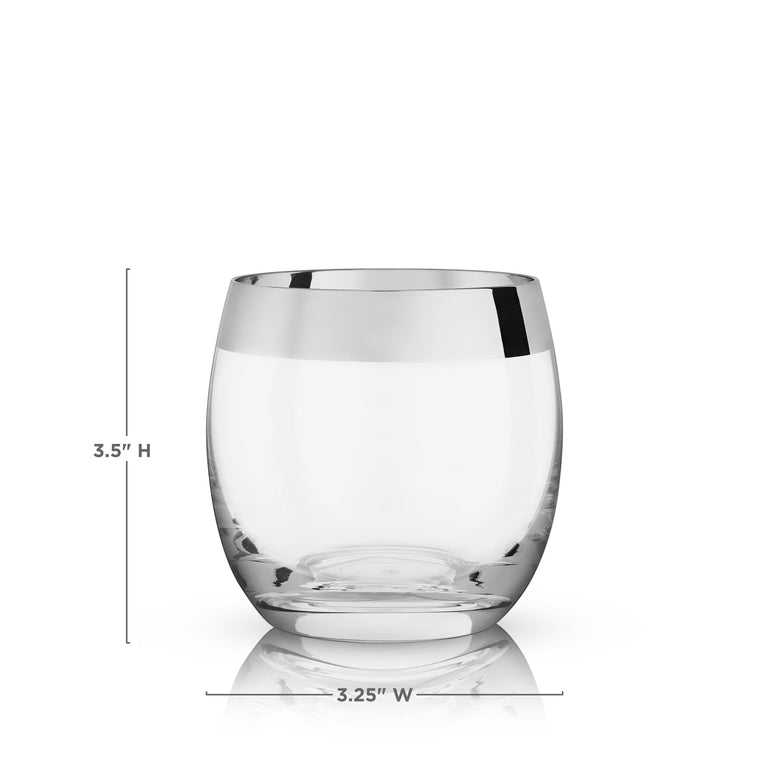 CHROME RIM CRYSTAL TUMBLERS