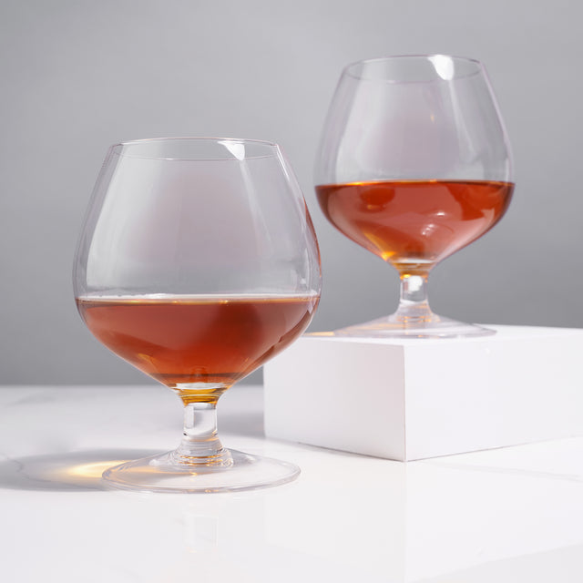 CRYSTAL WINGBACK BRANDY GLASSES