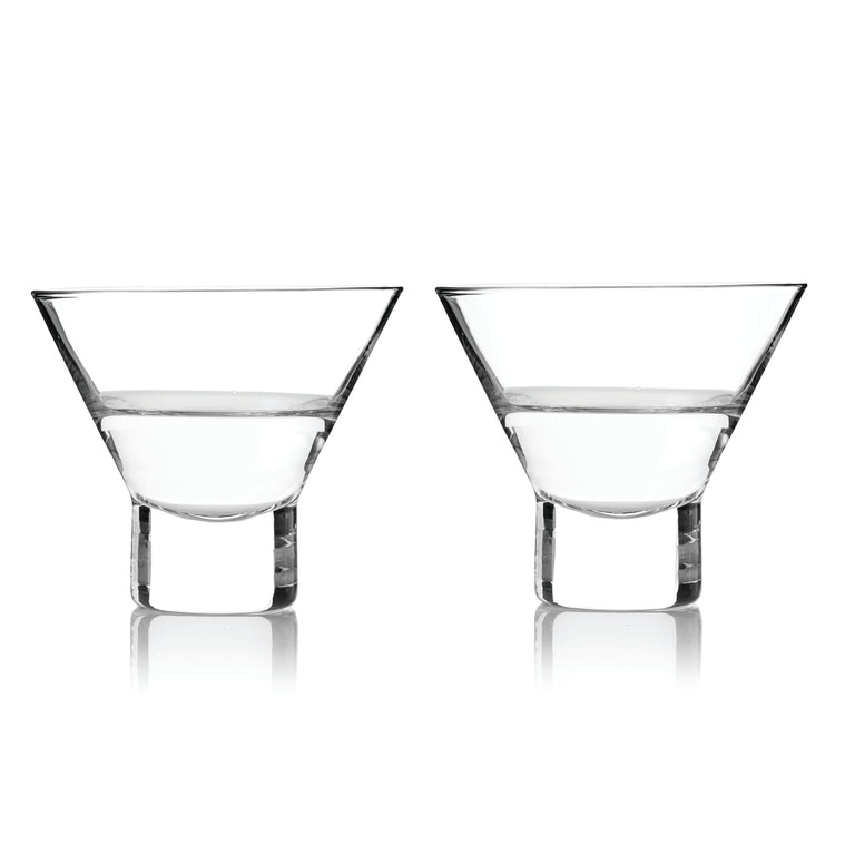 HEAVY BASE CRYSTAL MARTINI GLASSES