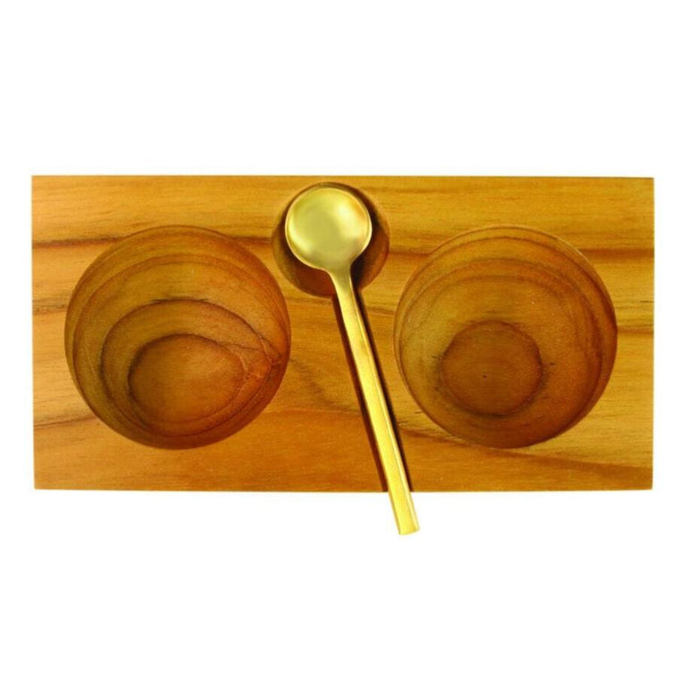 TEAK DOUBLE CELLAR & SPOON | ENTERTAINING