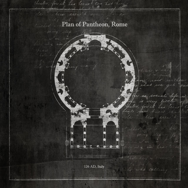 Plan of Pandtheon, Rome | stretched canvas wall art