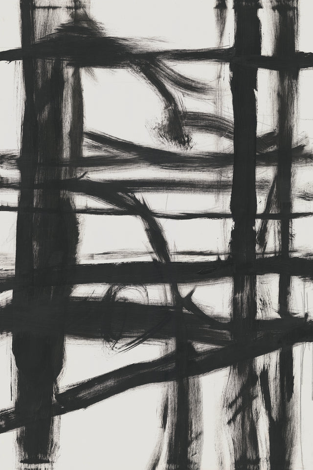 Jumpy Lines of Black by Dylan Grey | stretched canvas wall art