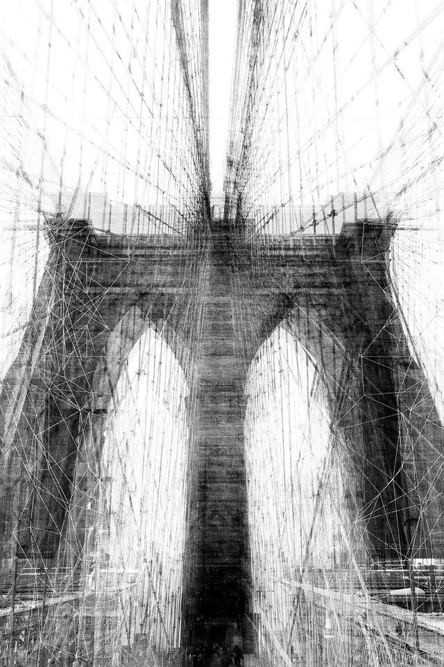 Fractions of Brooklyn Bridge by Guseul Park | stretched canvas wall art