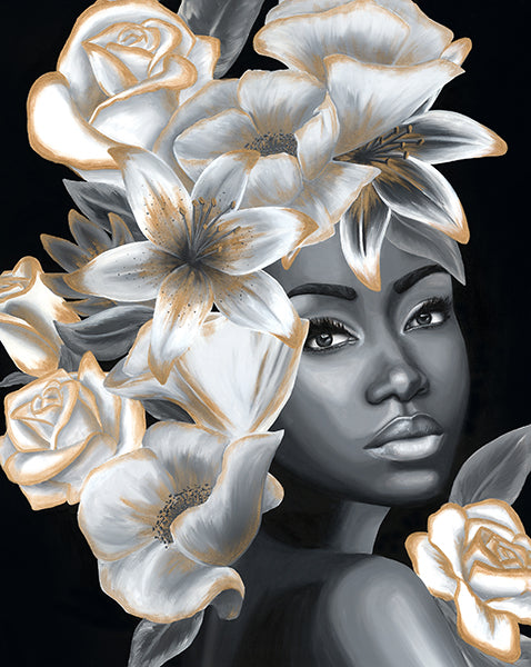 Monochrome Rose by Makai Howell | stretched canvas wall art