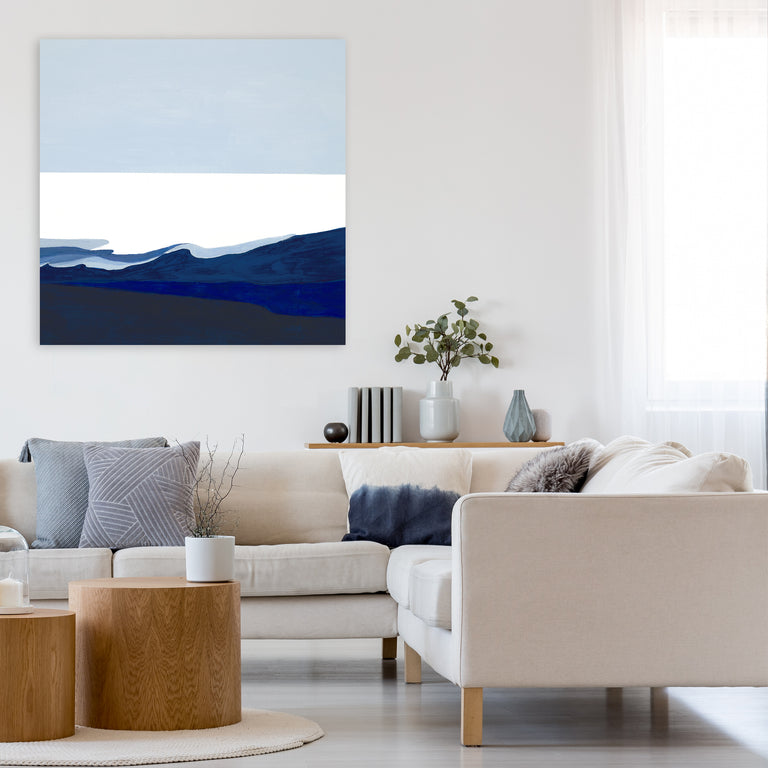 Deep Blue Flow I by Sara Brown (Canvas Wall Art)