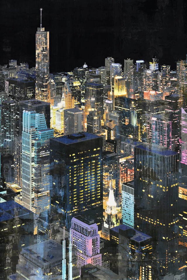 Starry Chicago II | stretched canvas wall art