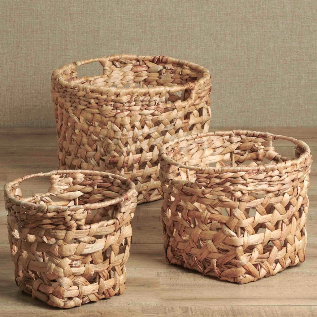 Ancona Water Hyacinth Basket, Set of 3