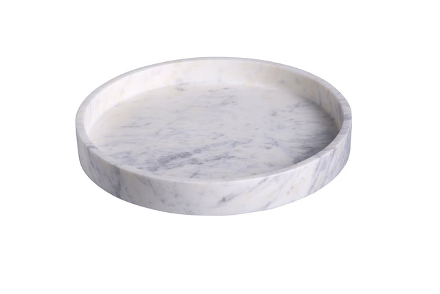 WHITE MARBLE ROUND TRAY | TRAY