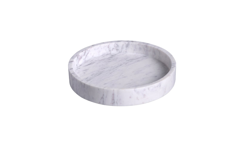 WHITE MARBLE ROUND TRAY | TRAY