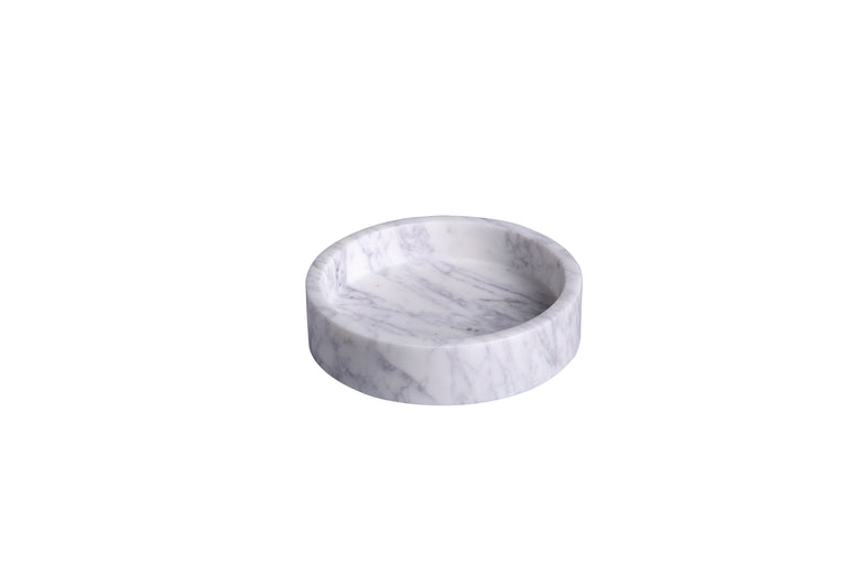 WHITE MARBLE ROUND TRAY | TRAY
