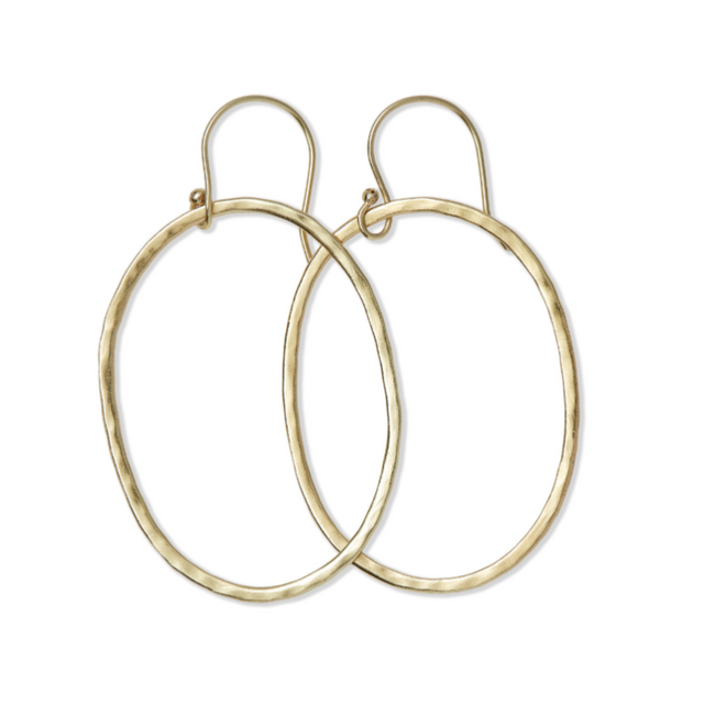 HAMMERED OVAL EARRINGS| JEWELRY