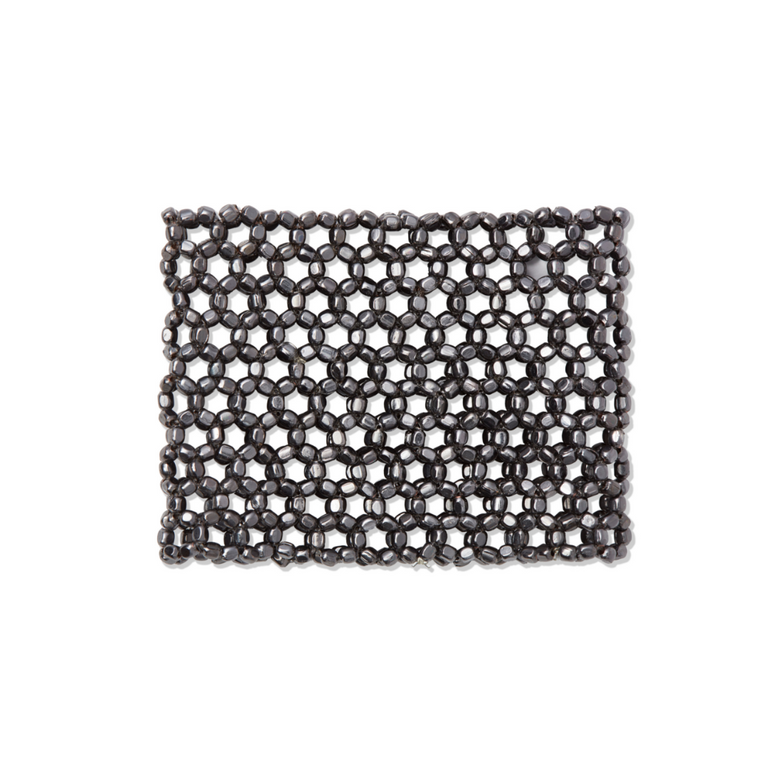 BEADED STRETCH GUNMETAL BRACELET| JEWELRY