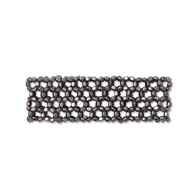 BEADED STRETCH GUNMETAL BRACELET | JEWELRY