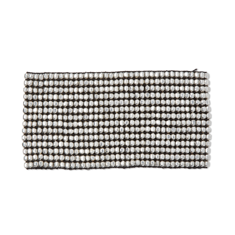 BEADED STRETCH SILVER BRACELET| JEWELRY