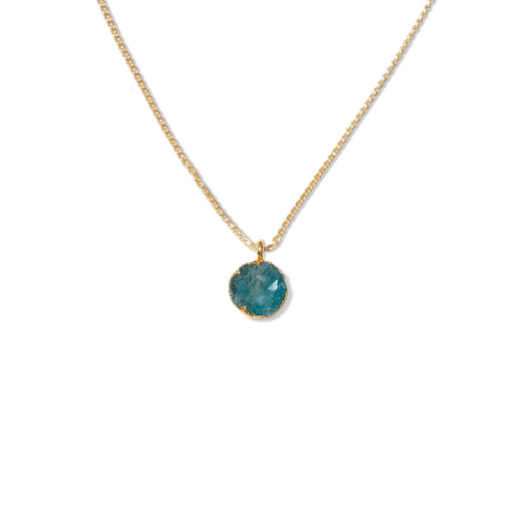 DRUSY PENDANT NECKLACE BLUE| JEWELRY