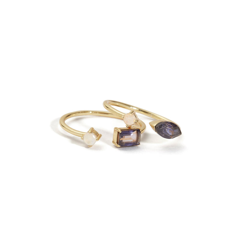 PRECIEUX STACKING RINGS IOLITE SET OF 2| JEWELRY