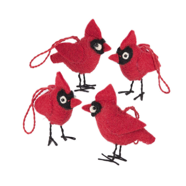 LILLIPUT ORNMT CARDINALS (SET OF 4) | HOLIDAY