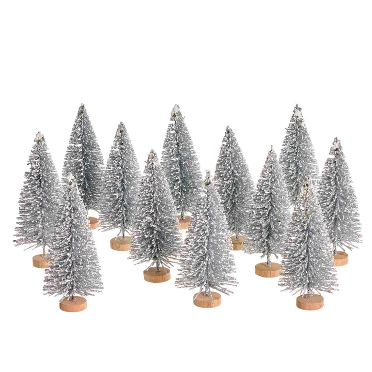 YUKON TREE-4 IN (SET OF 12) SLVR/SNW | HOLIDAY