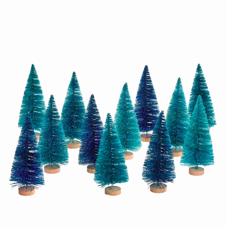 YUKON TREE-4 IN (SET OF 12)-BLUES | HOLIDAY