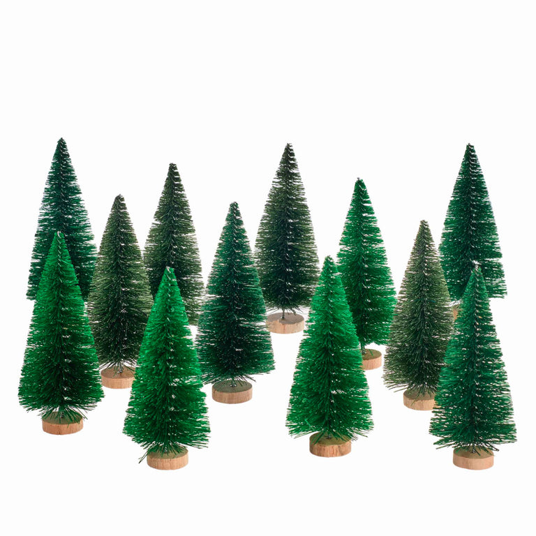 YUKON TREE-4 IN (SET OF 12)-GREENS | HOLIDAY