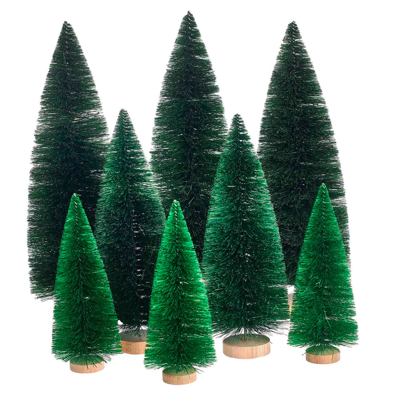 YUKON TREE-ASST (SET OF 8)-GREENS | HOLIDAY