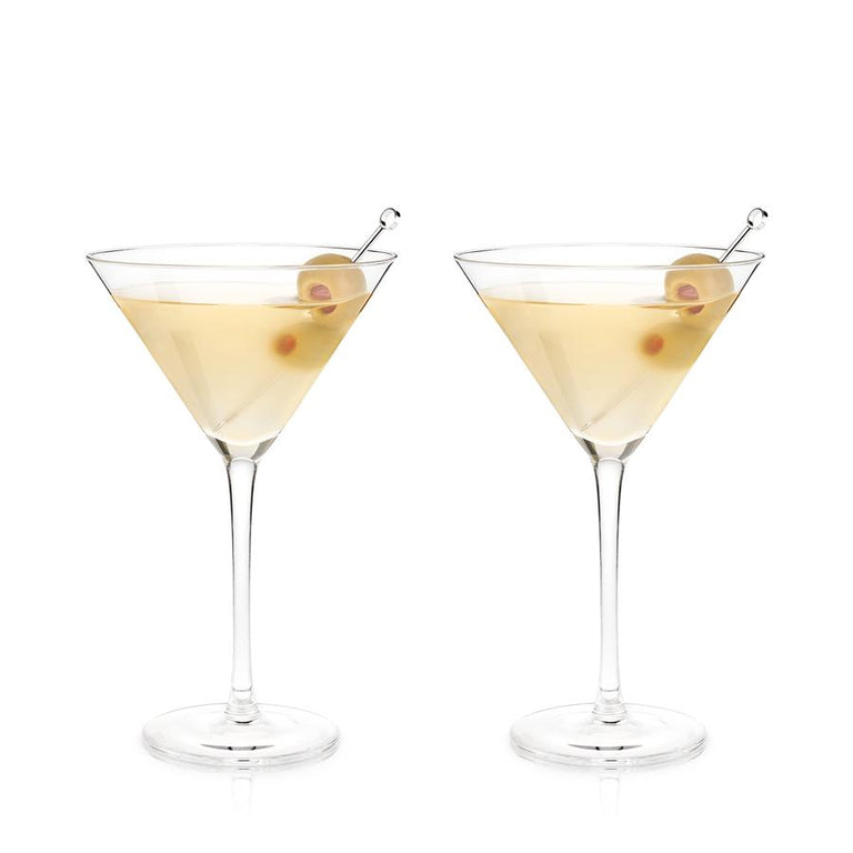 STEMMED CRYSTAL MARTINI GLASSES | COCKTAIL ENTERTAINING