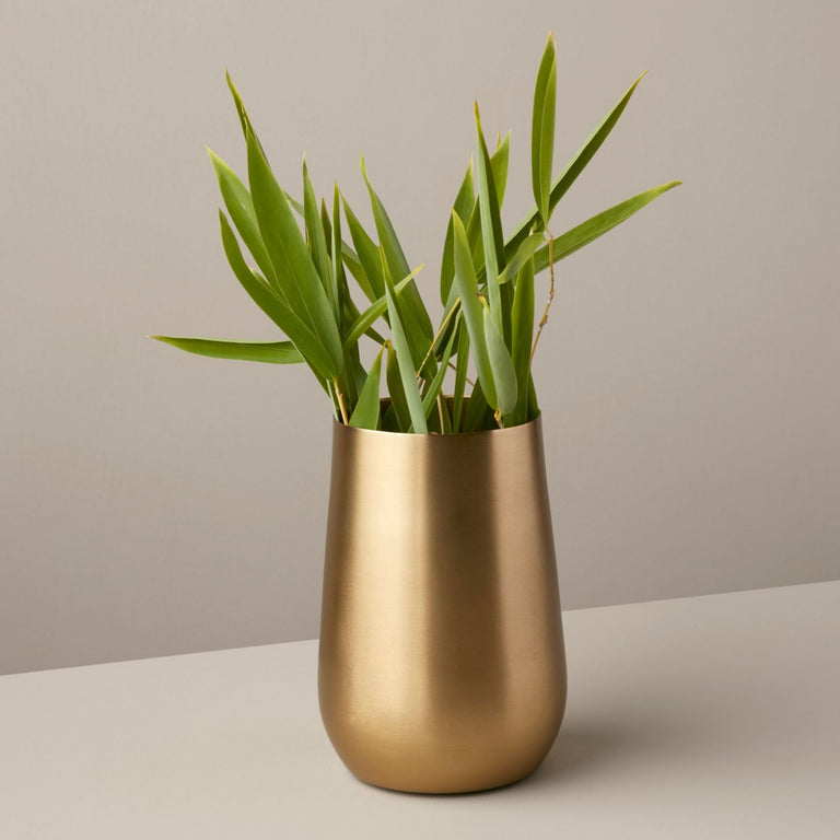 SATIN GOLD VASE 6" | OBJECTS