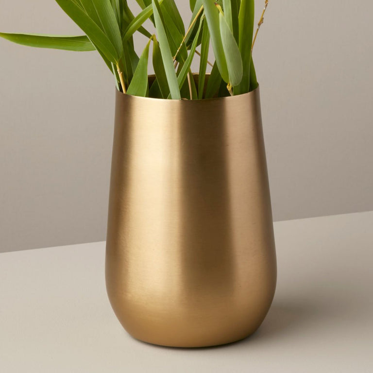 SATIN GOLD VASE 6" | OBJECTS