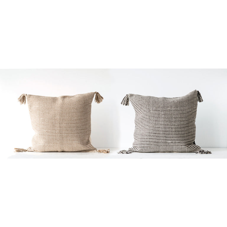 STRIPED PILLOW WITH TASSELS | PILLOWS