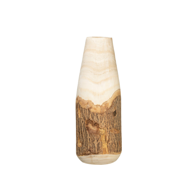 PAULOWNIA WOOD VASE WITH LIVE EDGE | VASES