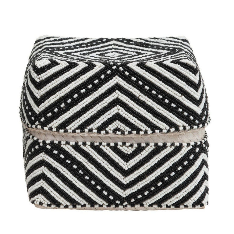 HAND-BEADED BAMBOO LIDDED CONTAINERS | STORAGE