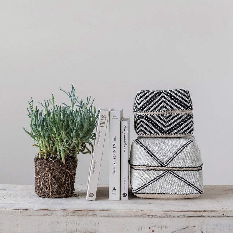 HAND-BEADED BAMBOO LIDDED CONTAINERS | STORAGE