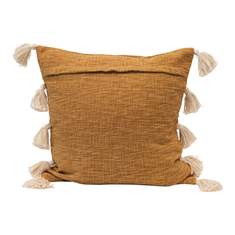 GOLDEN STRIPES COTTON TASSEL PILLOW | PILLOWS