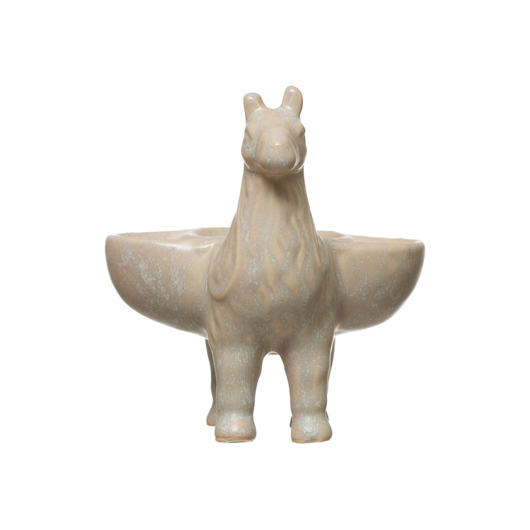 DECORATIVE STONEWARE STANDING LLAMA DISH | FIGURINE