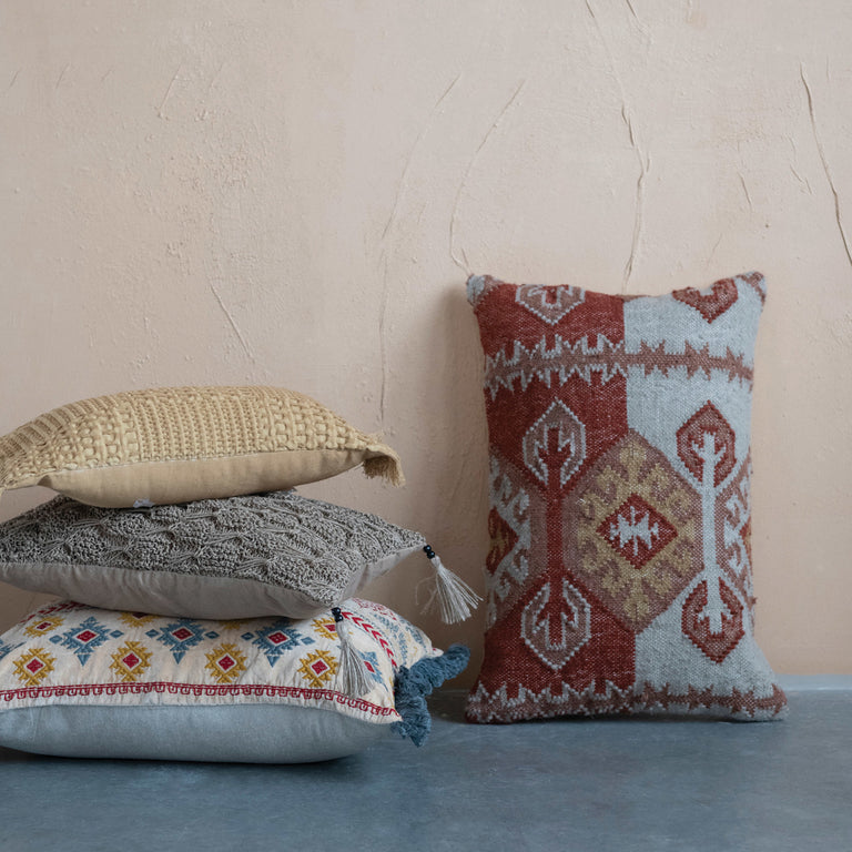 SUNSET IKAT WOOL KILIM LUMBAR PILLOW | PILLOWS