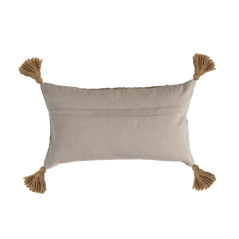 GOLDEN BASKET WEAVE COTTON LUMBAR PILLOW | PILLOWS