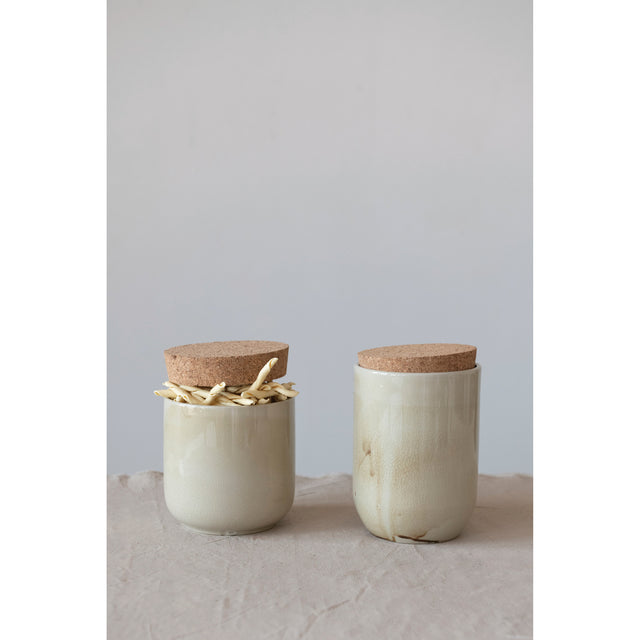 AUTUMN STONEWARE JAR WITH CORK LID | STORAGE