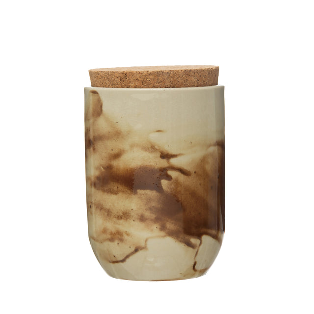 AUTUMN STONEWARE JAR WITH CORK LID | STORAGE