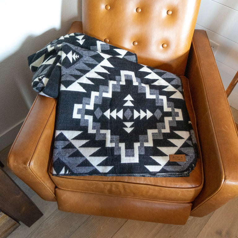 ALPACA BLACK CHAKANA (ECUADOR) | THROWS