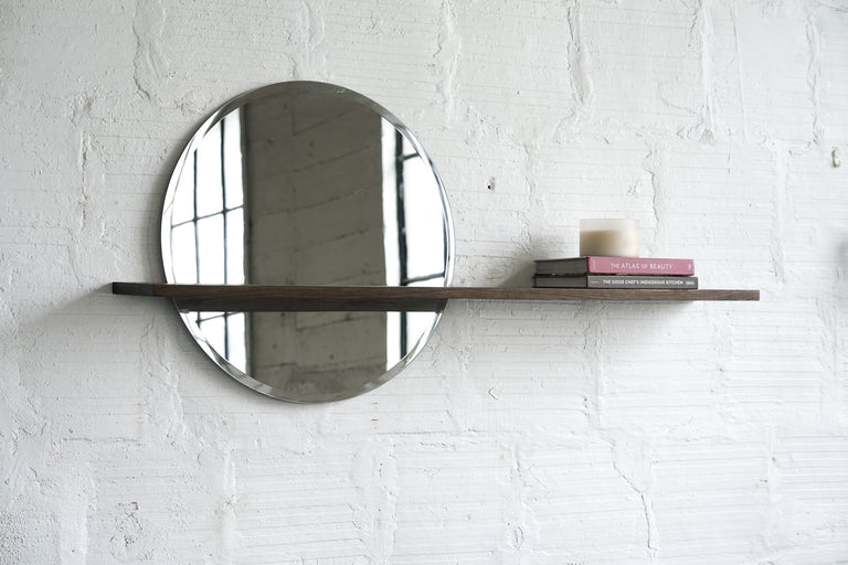 Floating Mirror Hardwood Shelf - Large by Iron Roots Designs | made in Berkeley, CA