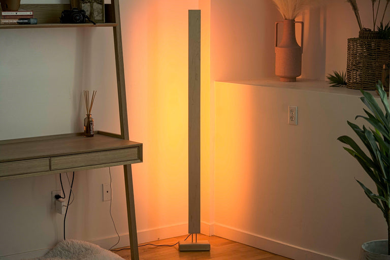 Hardwood LED Color Floor Lamp by Iron Roots Designs | made in Berkeley, CA