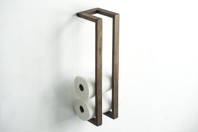 Minimalist Hardwood Paper Towel Wall Rack by Iron Roots Designs | made in Berkeley, CA