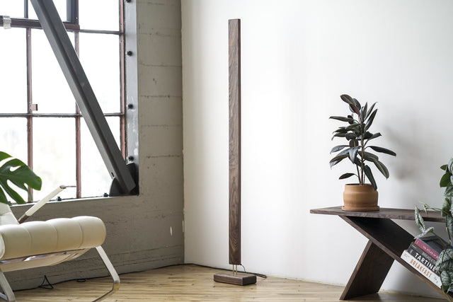 Hardwood LED Color Floor Lamp by Iron Roots Designs | made in Berkeley, CA